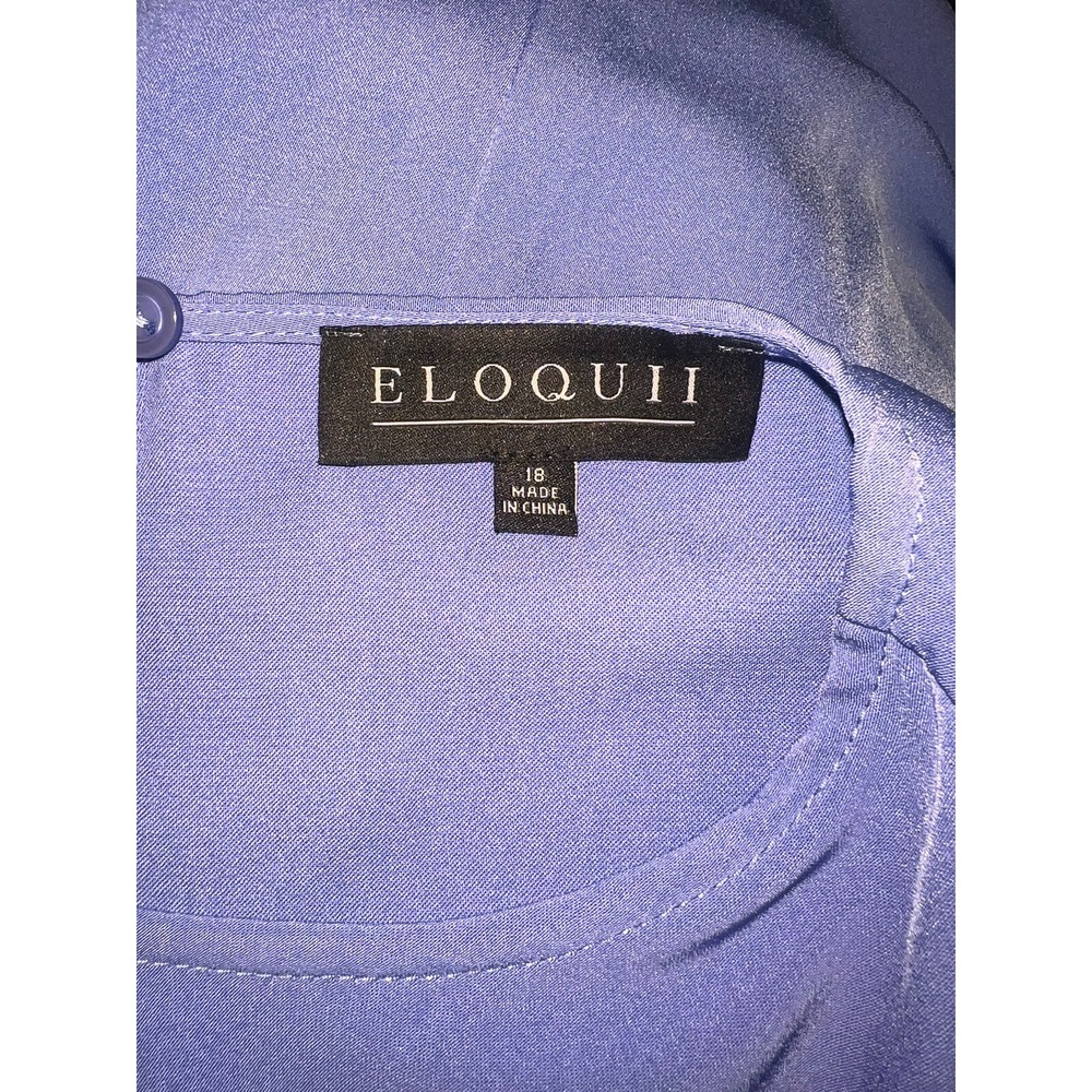 ELOQUII Blue Cold Shoulder Flutter Sleeve Cocktail Party Dress Size 18 #4145 - Picture 6 of 8